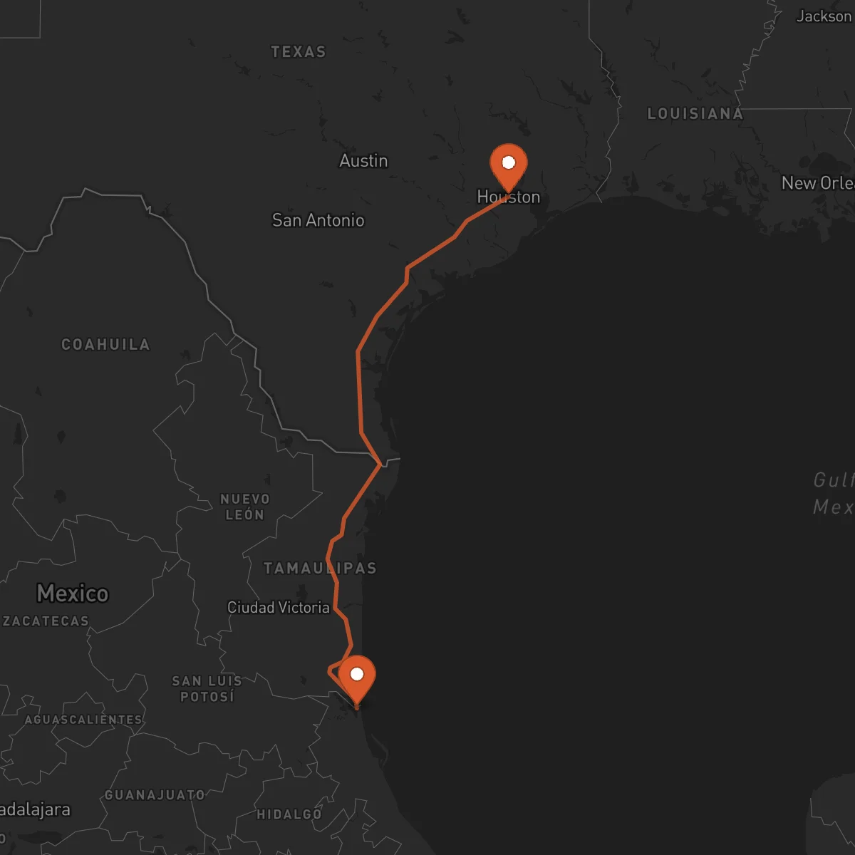 Ruta Houston - Tampico