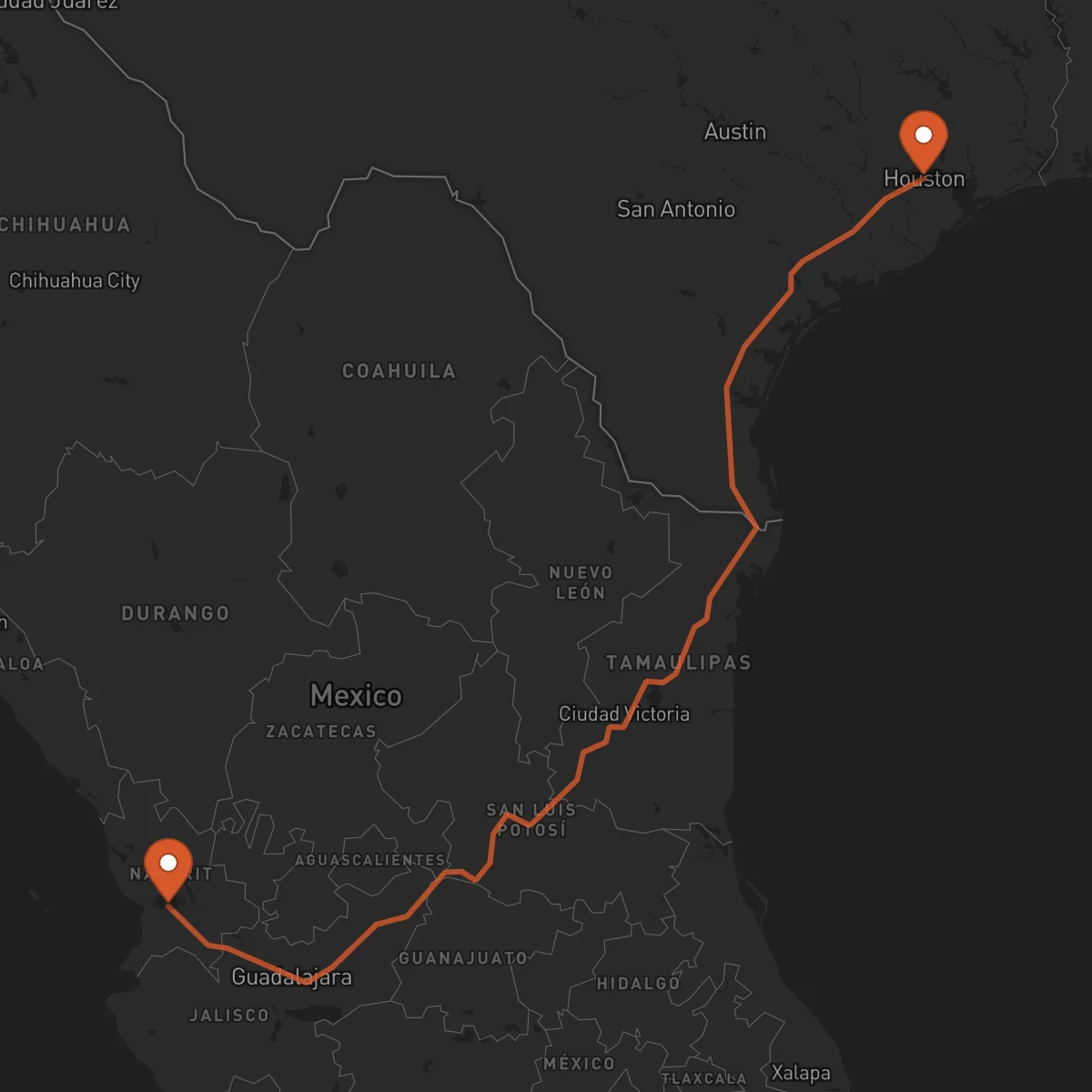 Ruta Tepic - Houston