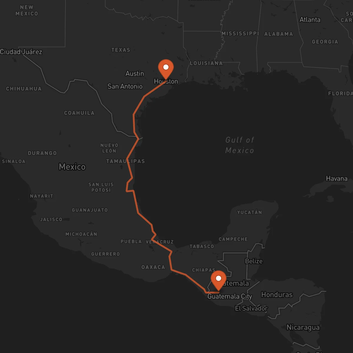Ruta Houston - Totonicapán