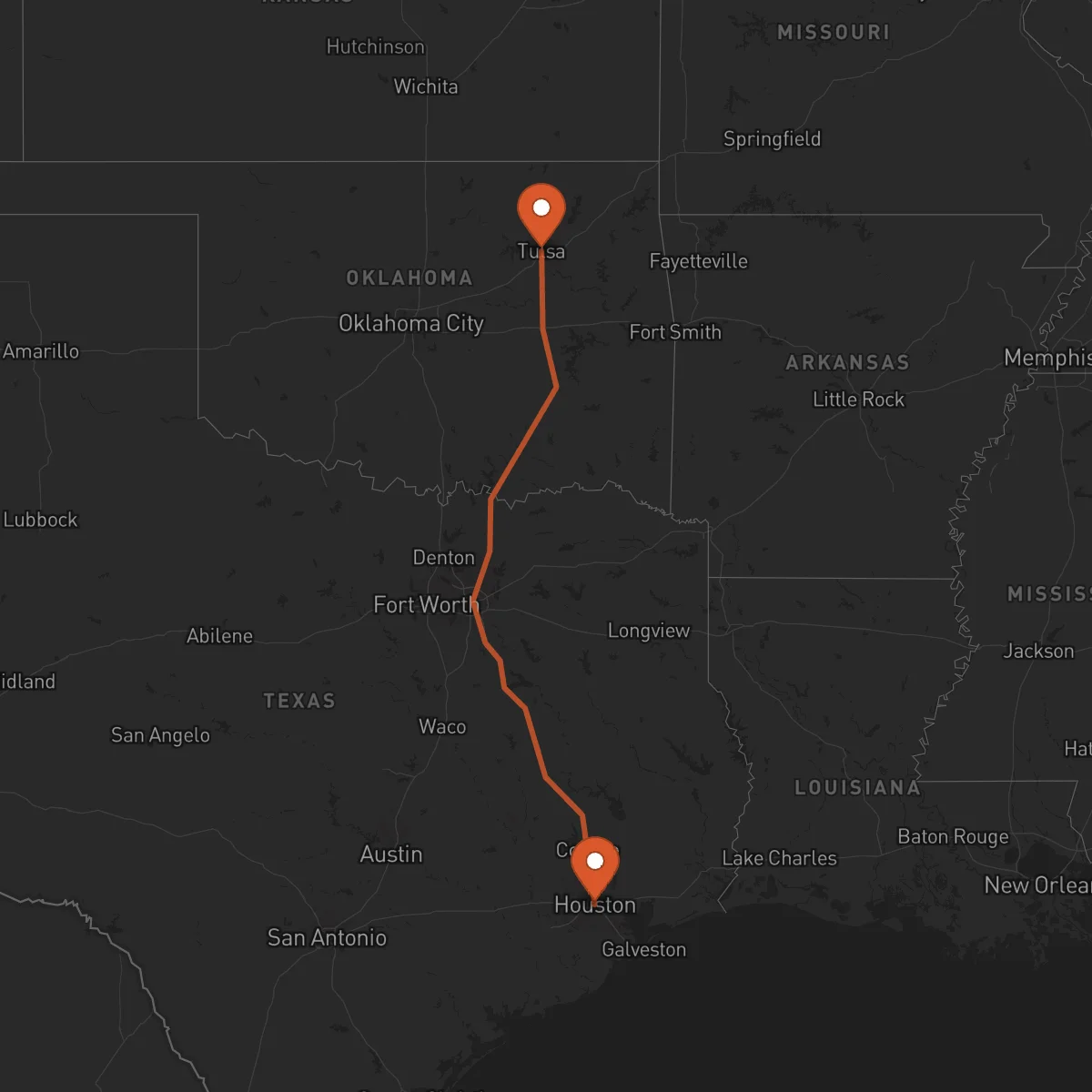 Ruta Houston - Tulsa