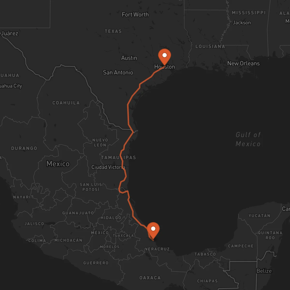 Ruta Houston - Veracruz