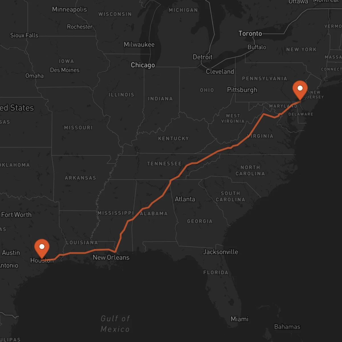 Ruta Houston - Wilmington