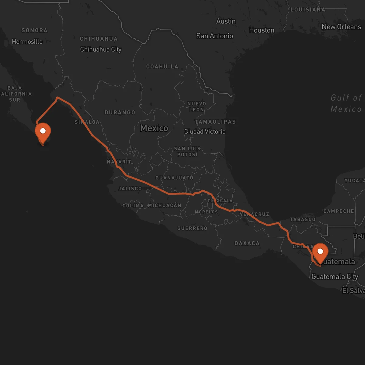 Ruta Huehuetenango - Los Cabos