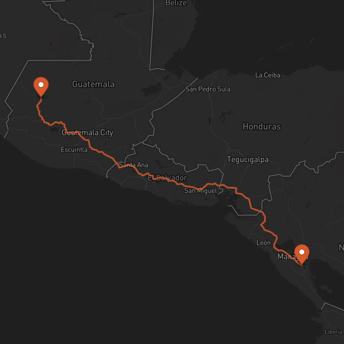 Ruta Huehuetenango - Masaya
