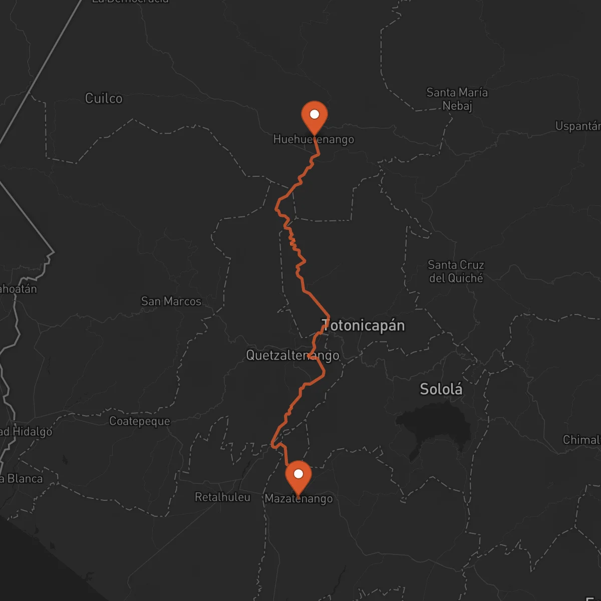 Ruta Huehuetenango - Mazatenango