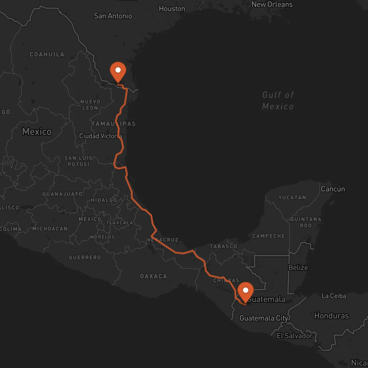 Ruta Huehuetenango - McAllen
