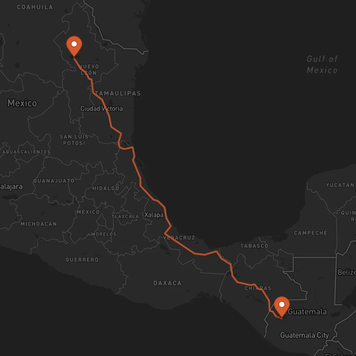 Ruta Monterrey - Huehuetenango