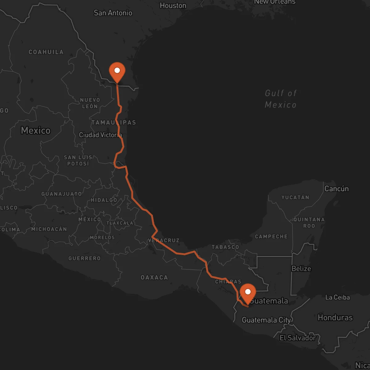 Ruta Huehuetenango - Reynosa