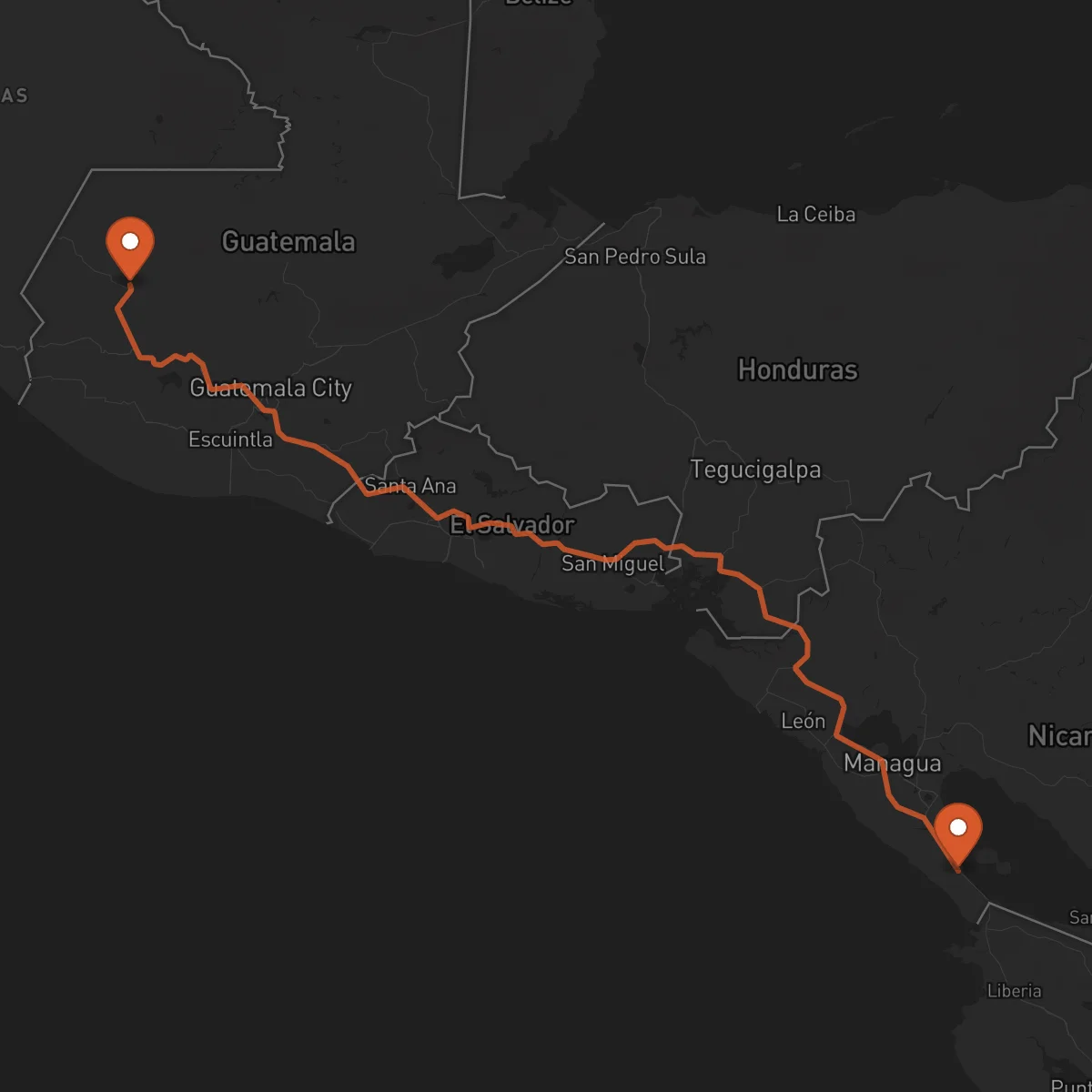 Ruta Huehuetenango - Rivas