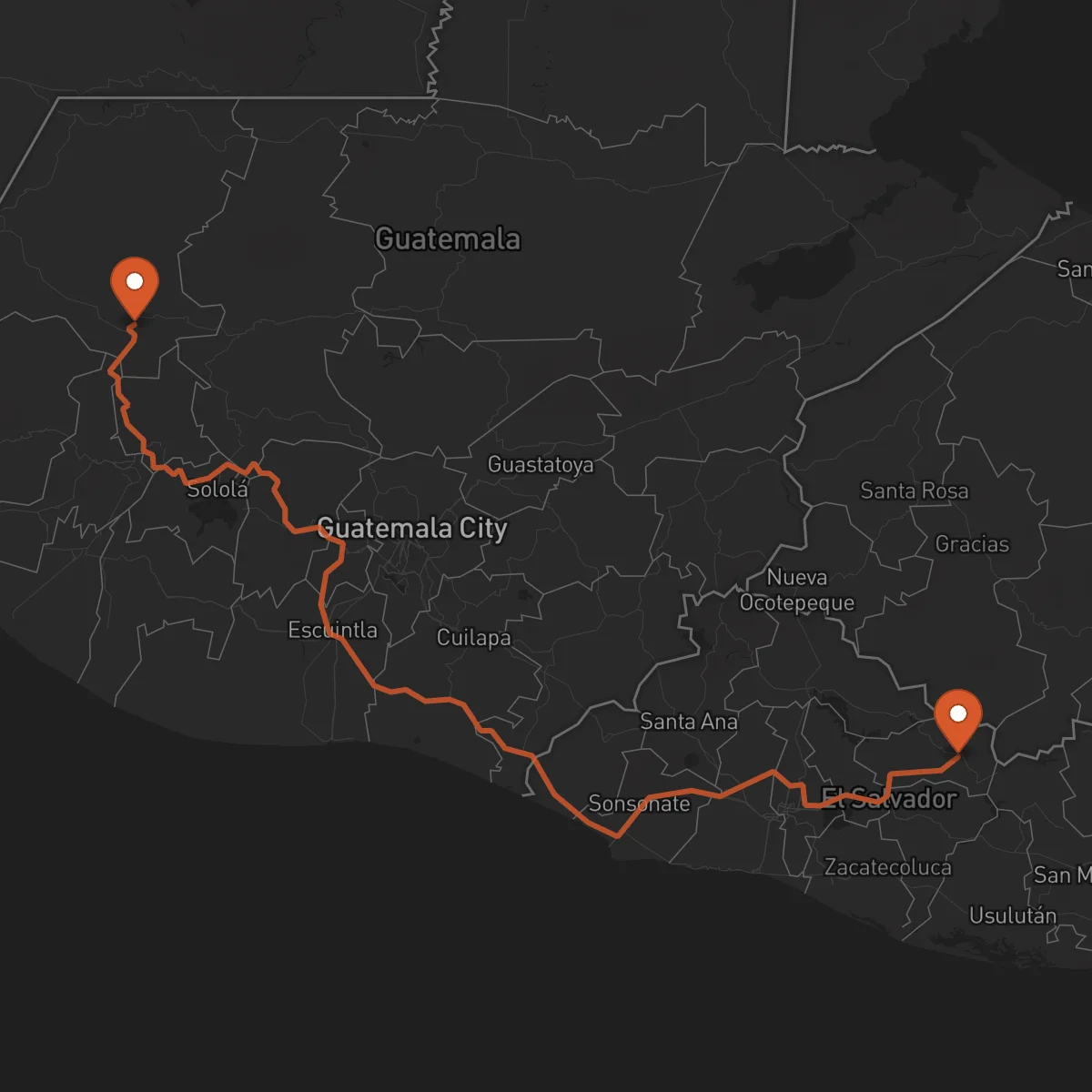 Ruta Sensuntepeque - Huehuetenango
