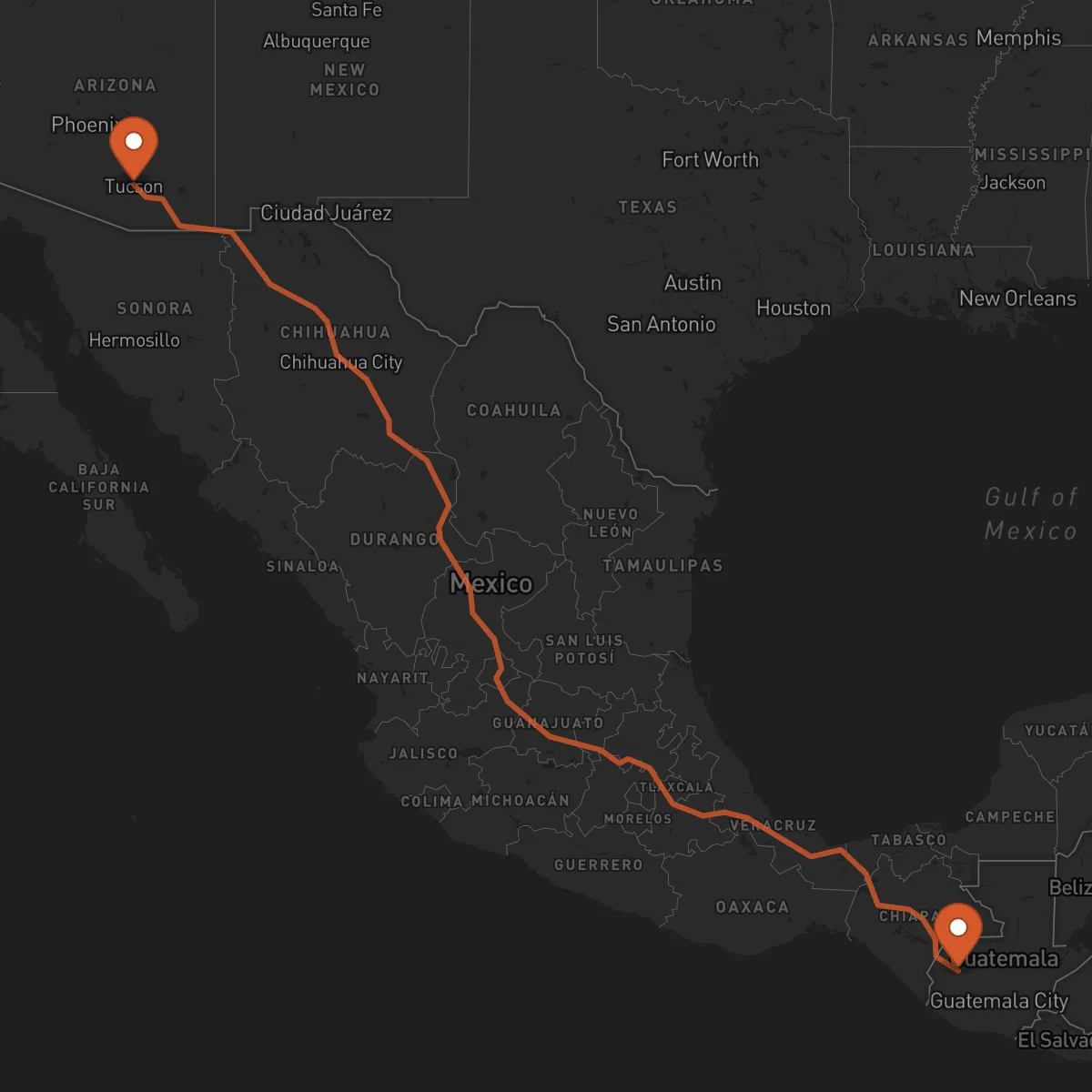 Ruta Tucson - Huehuetenango