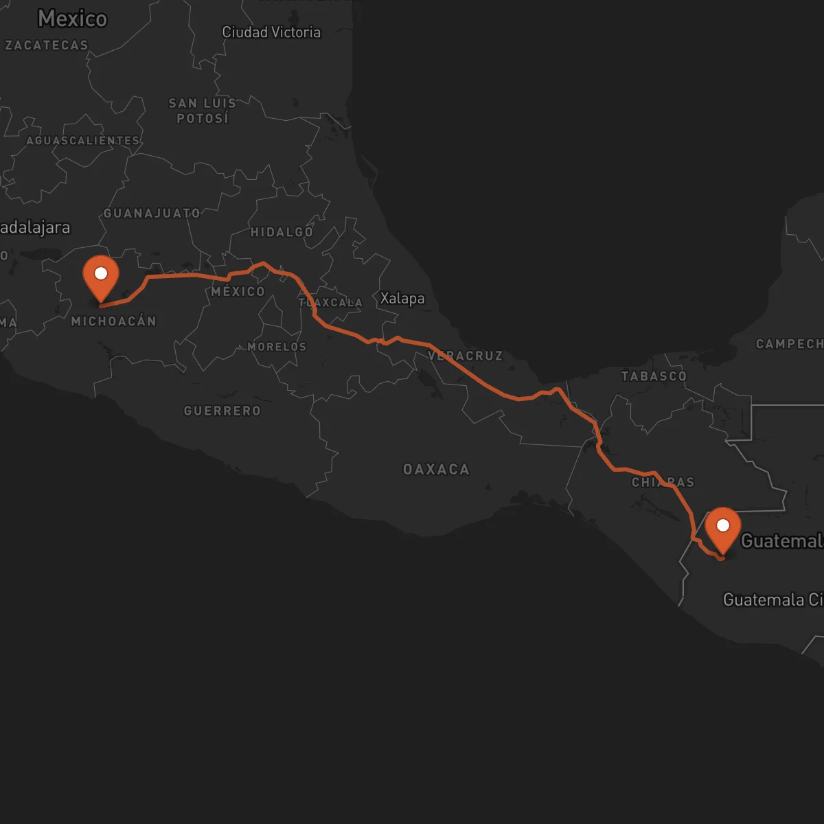Ruta Uruapan - Huehuetenango