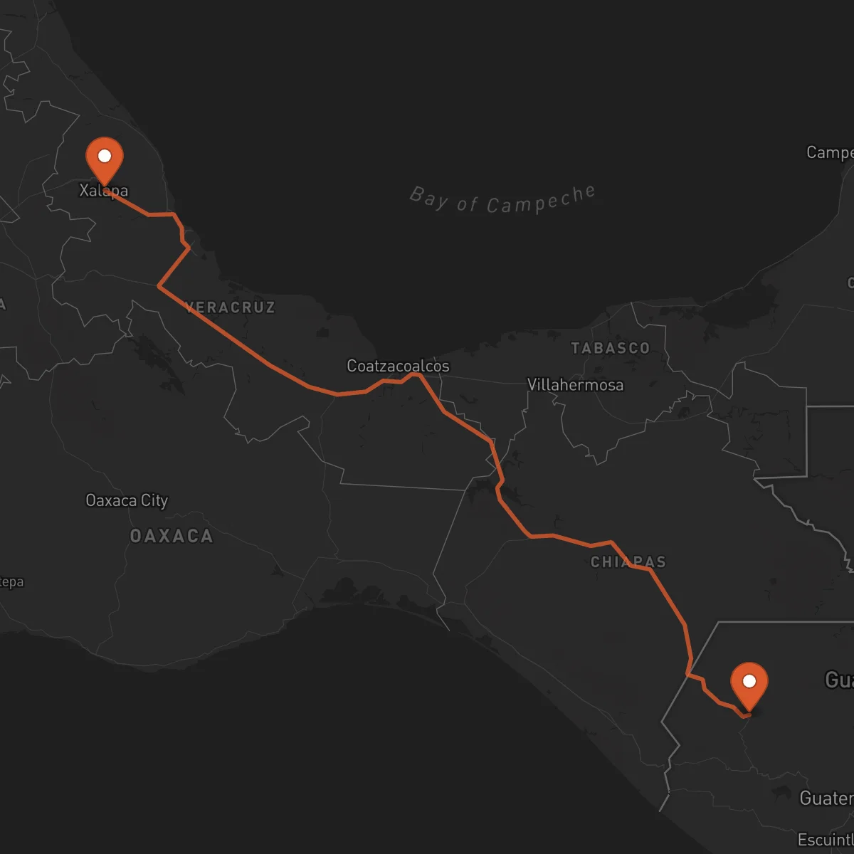 Ruta Xalapa - Huehuetenango