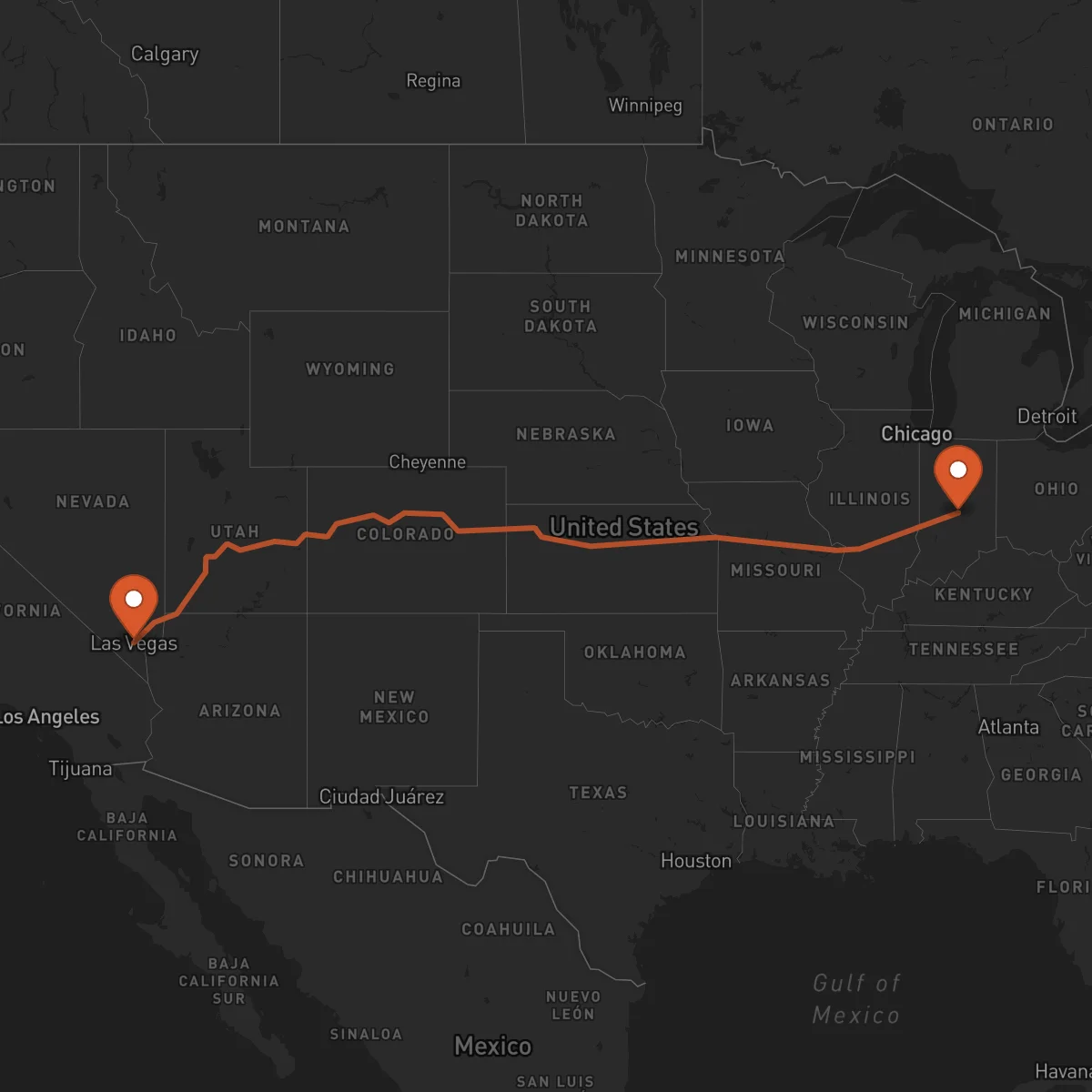 Ruta Indianápolis - Las Vegas