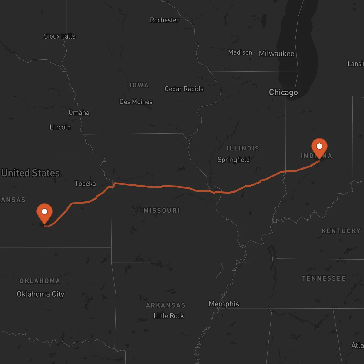 Ruta Wichita - Indianápolis