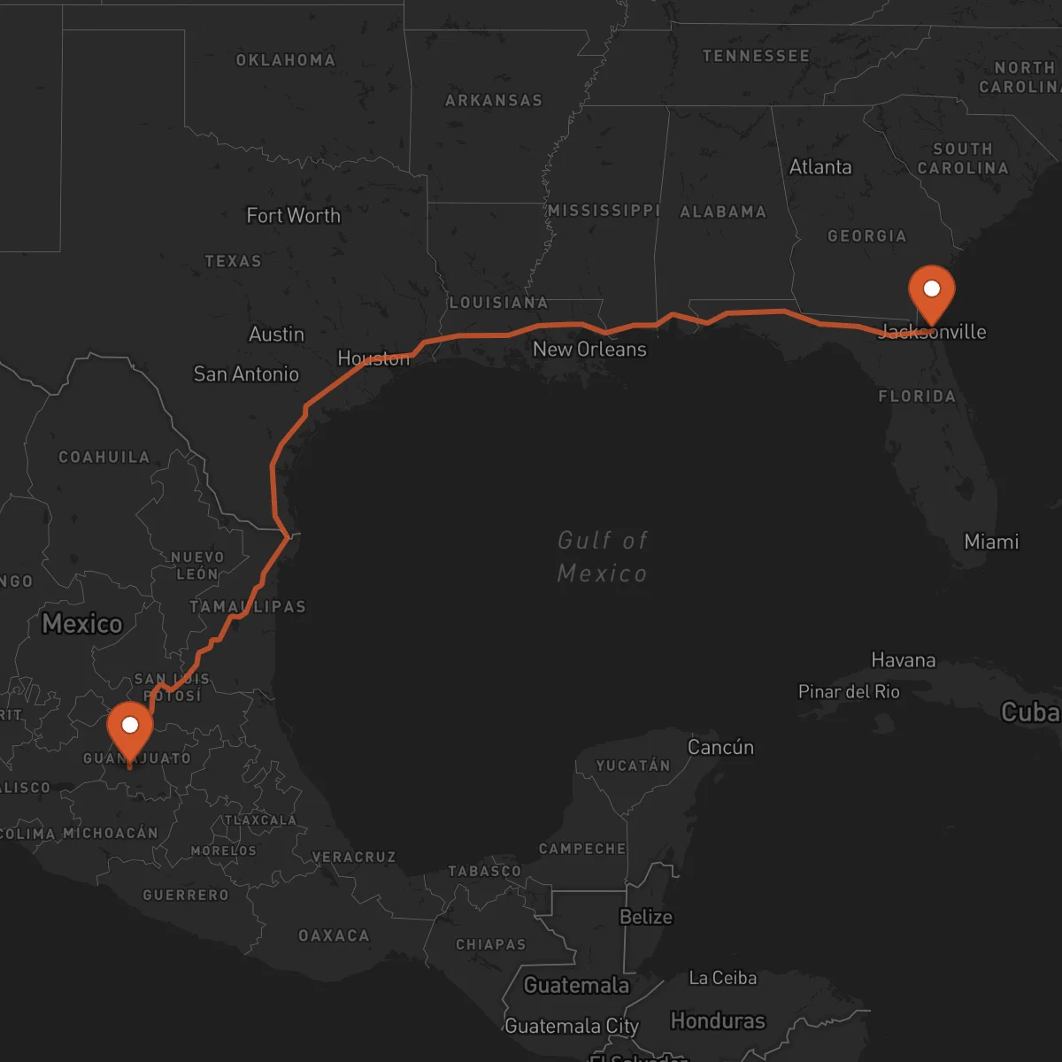 Ruta Jacksonville - Irapuato