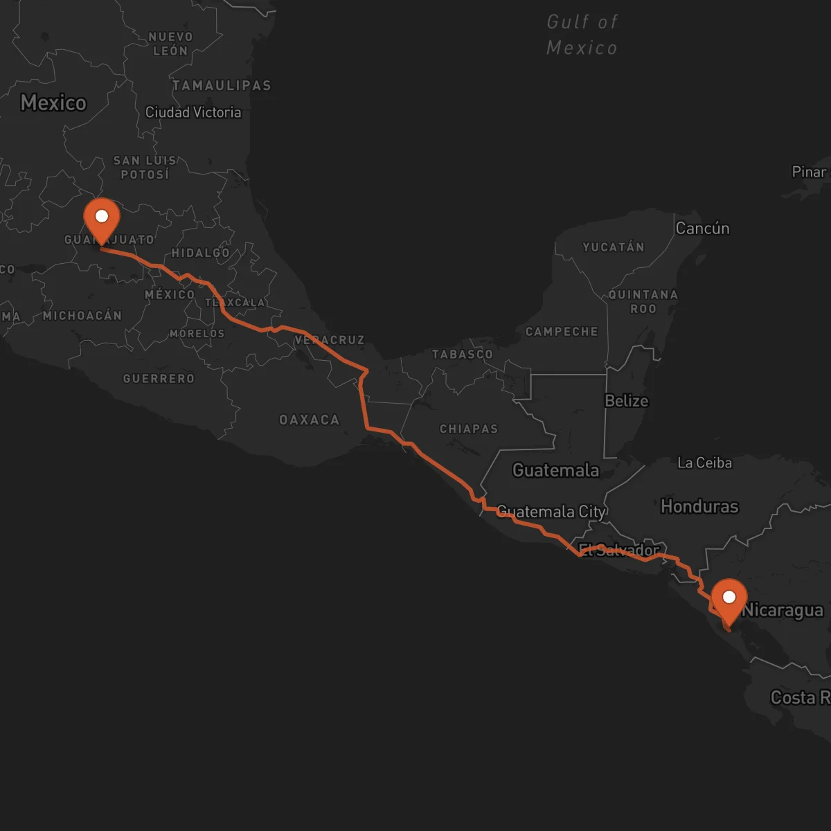 Ruta Irapuato - Jinotepe