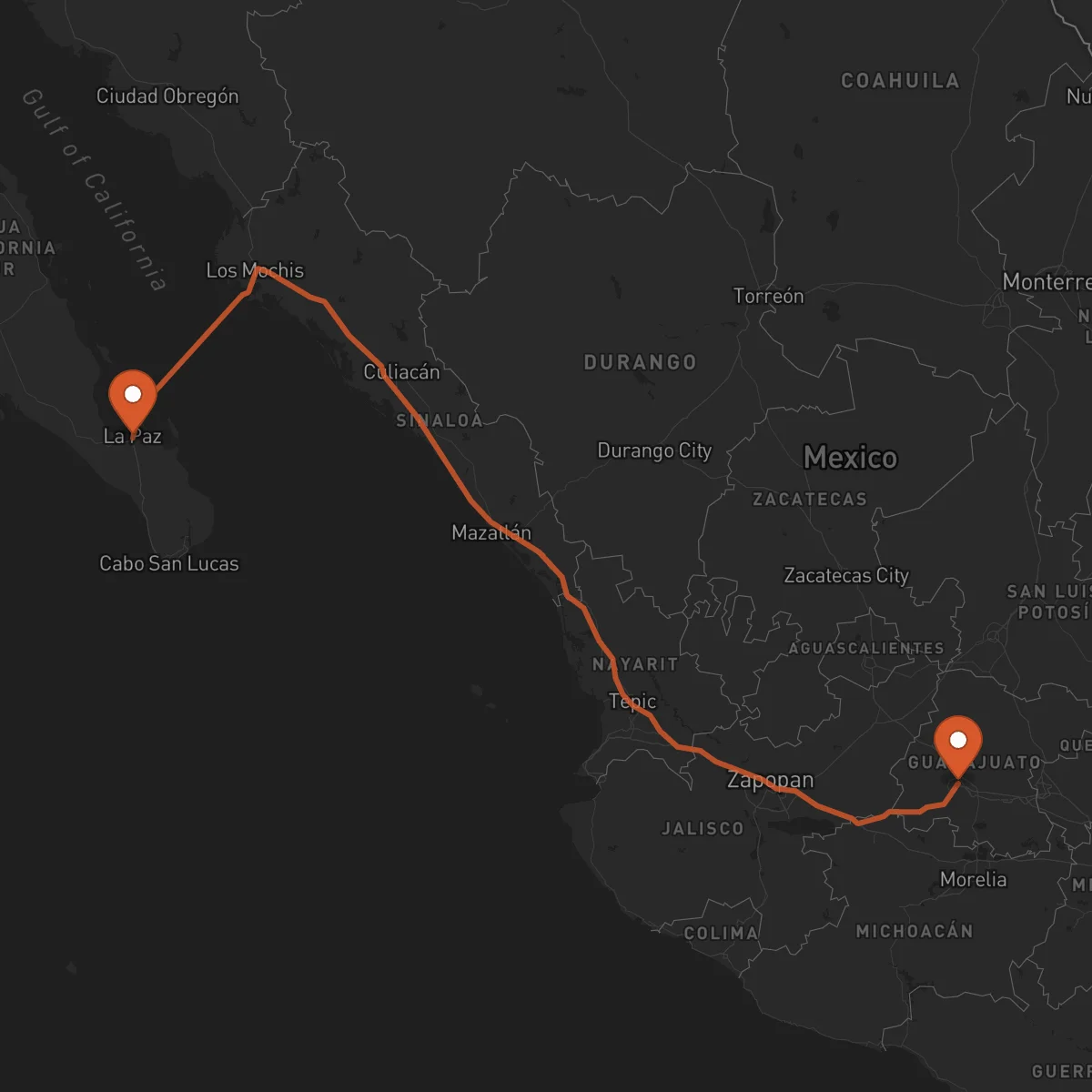 Ruta La Paz - Irapuato