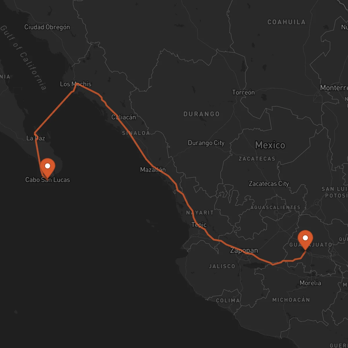 Ruta Irapuato - Los Cabos