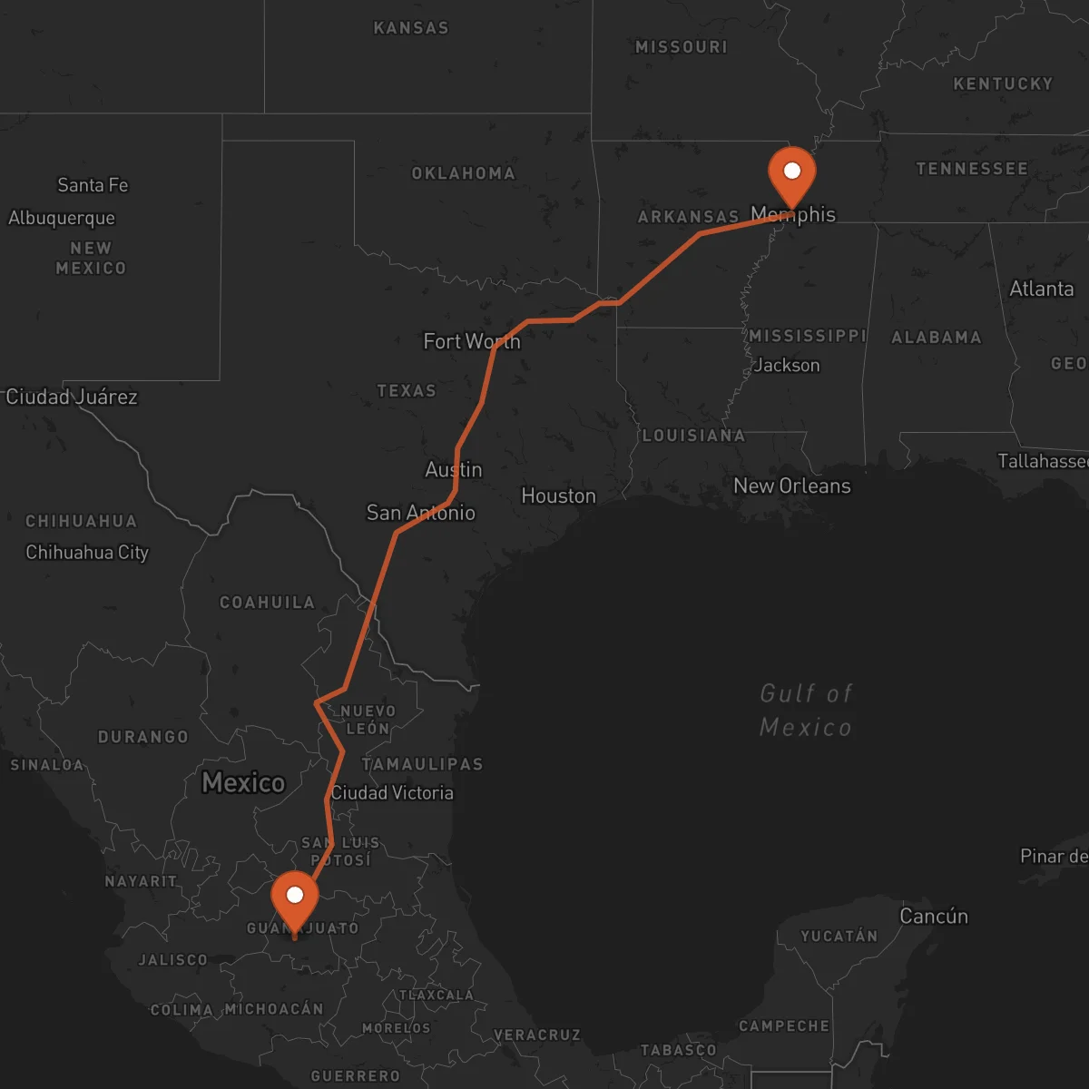 Ruta Memphis - Irapuato
