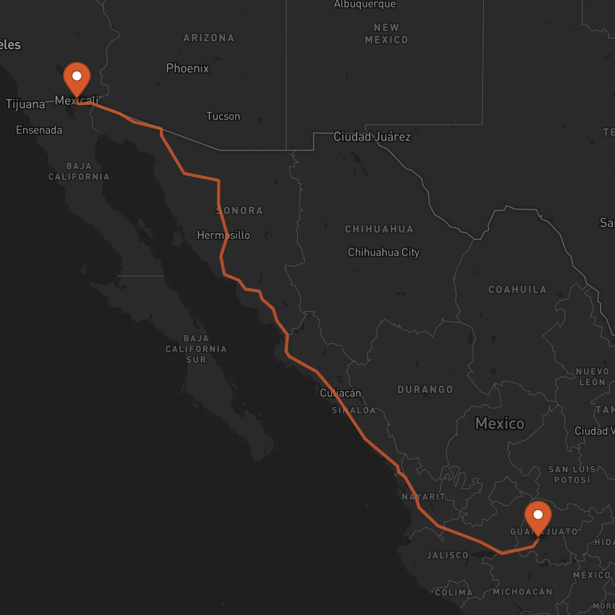 Ruta Mexicali - Irapuato