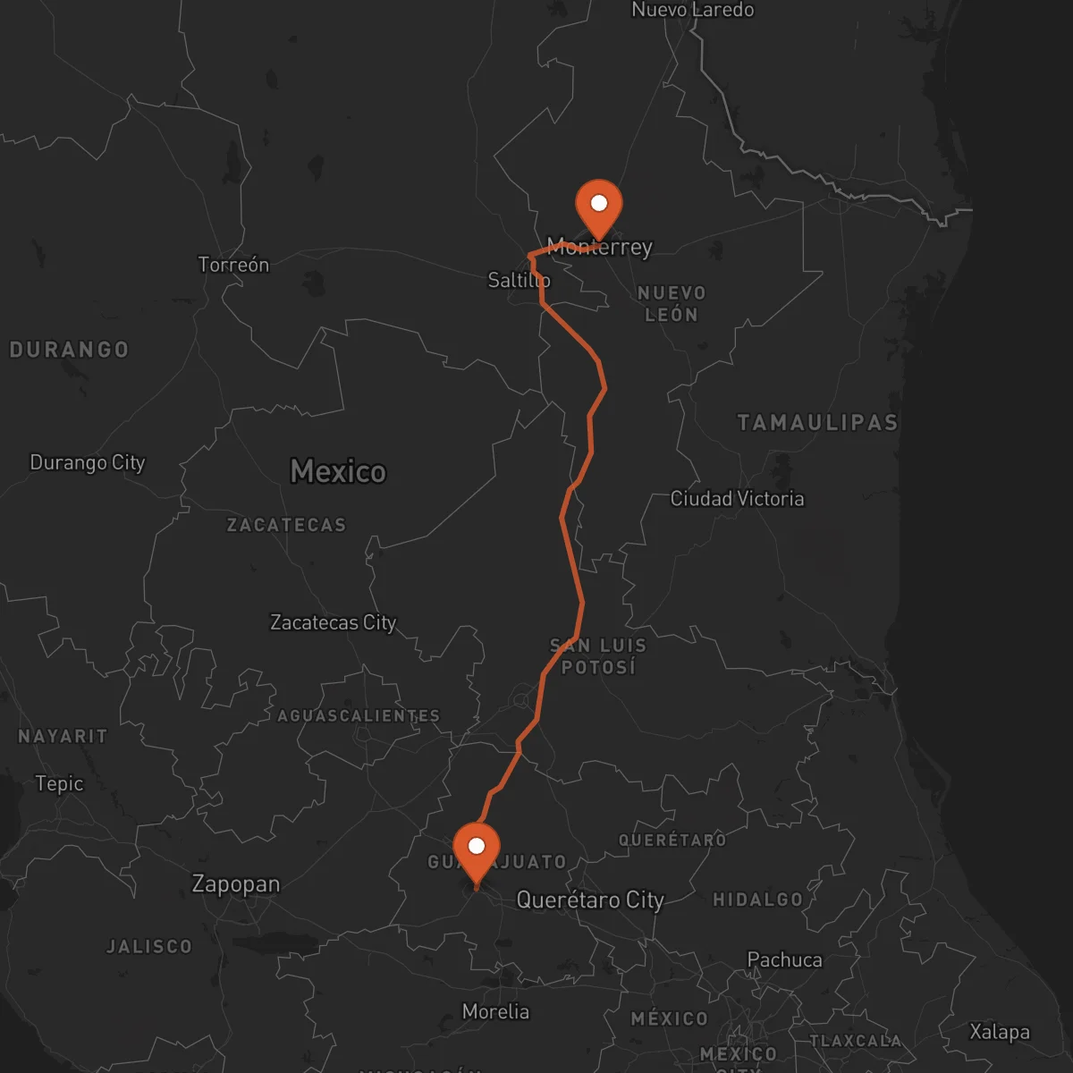 Ruta Monterrey - Irapuato