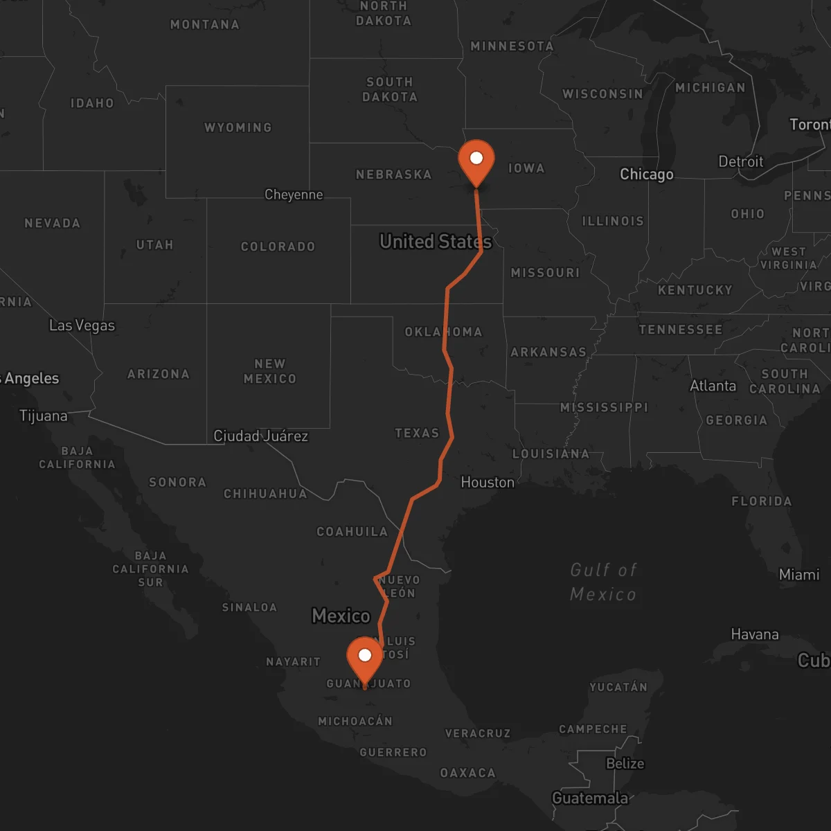 Ruta Omaha - Irapuato