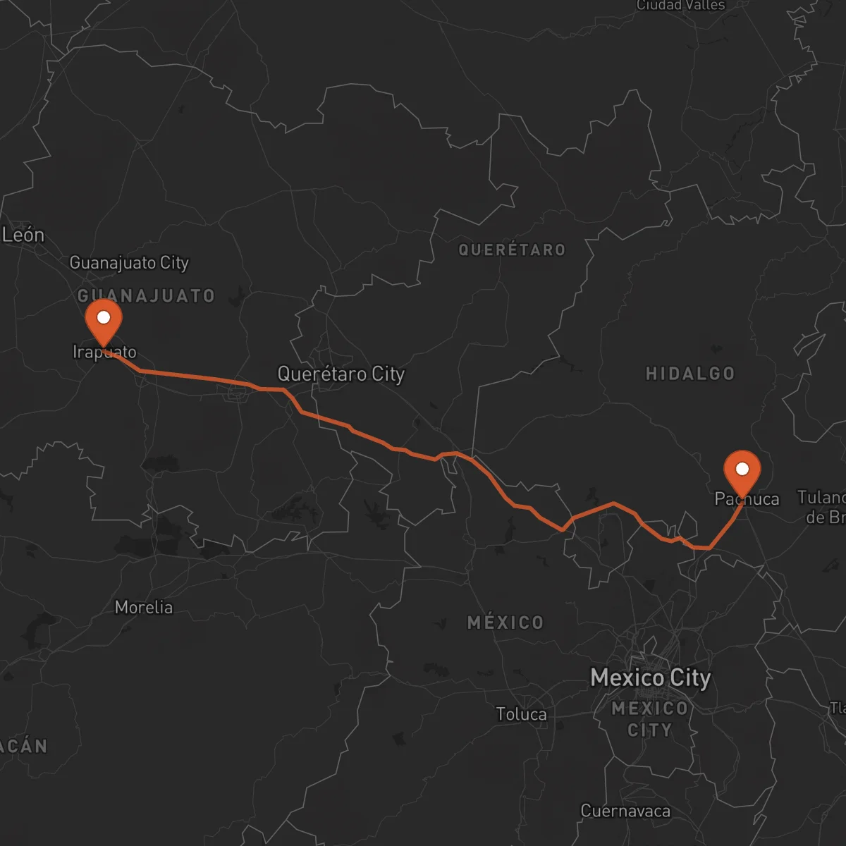 Ruta Pachuca de Soto - Irapuato