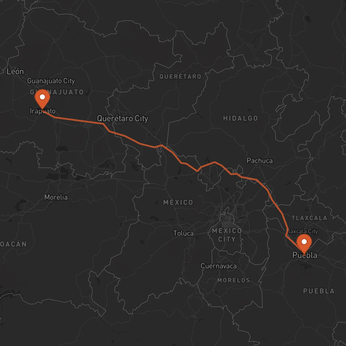 Ruta Puebla - Irapuato
