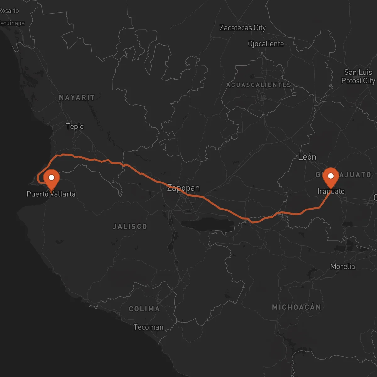Ruta Irapuato - Puerto Vallarta