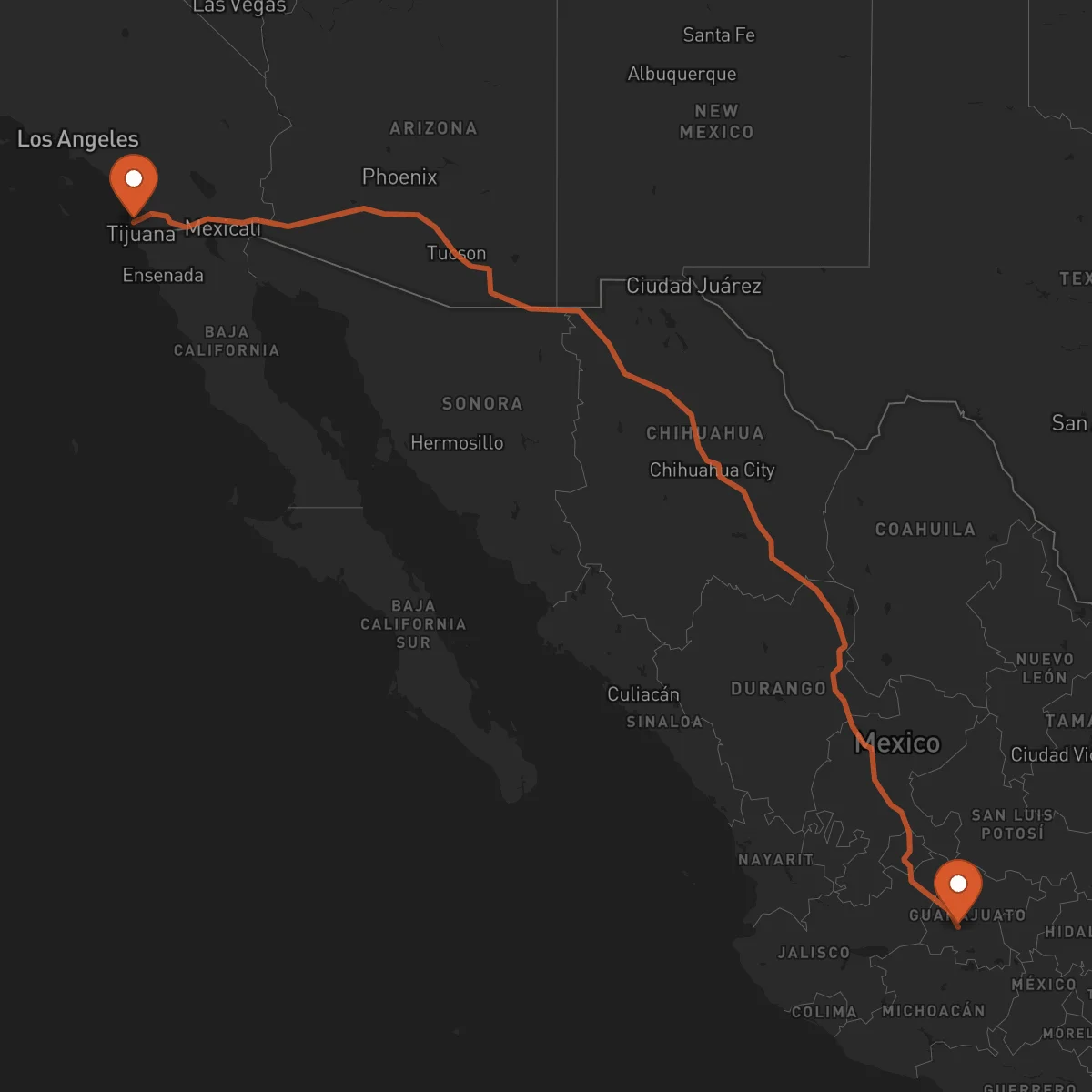 Ruta Irapuato - San Diego