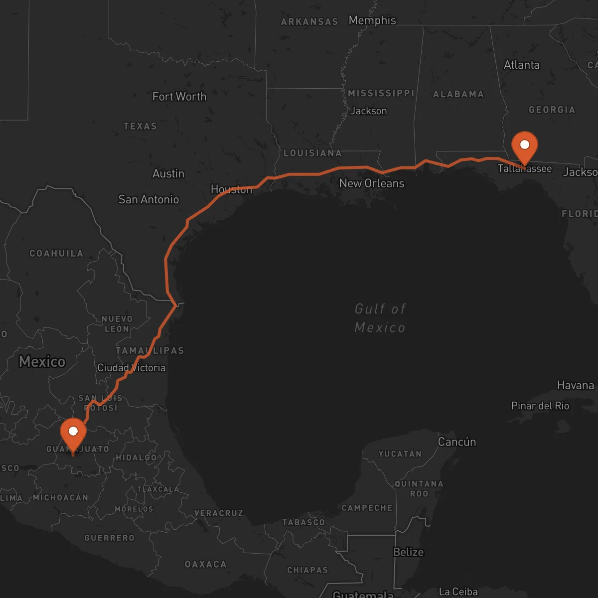 Ruta Irapuato - Tallahassee