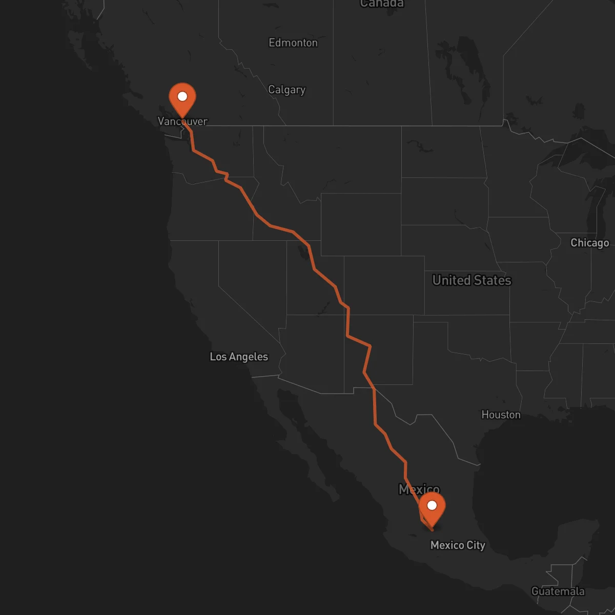 Ruta Vancouver - Irapuato