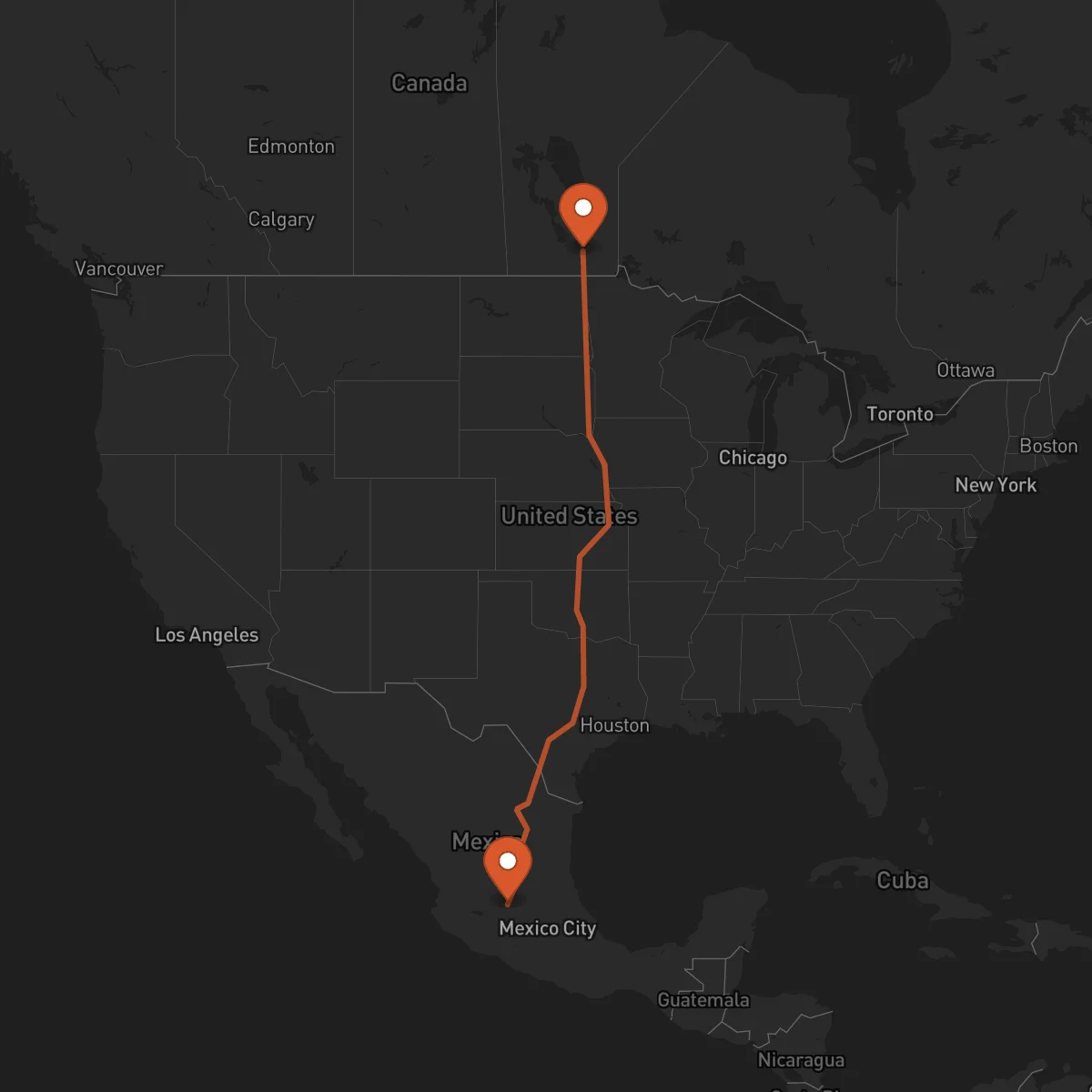 Ruta Winnipeg - Irapuato