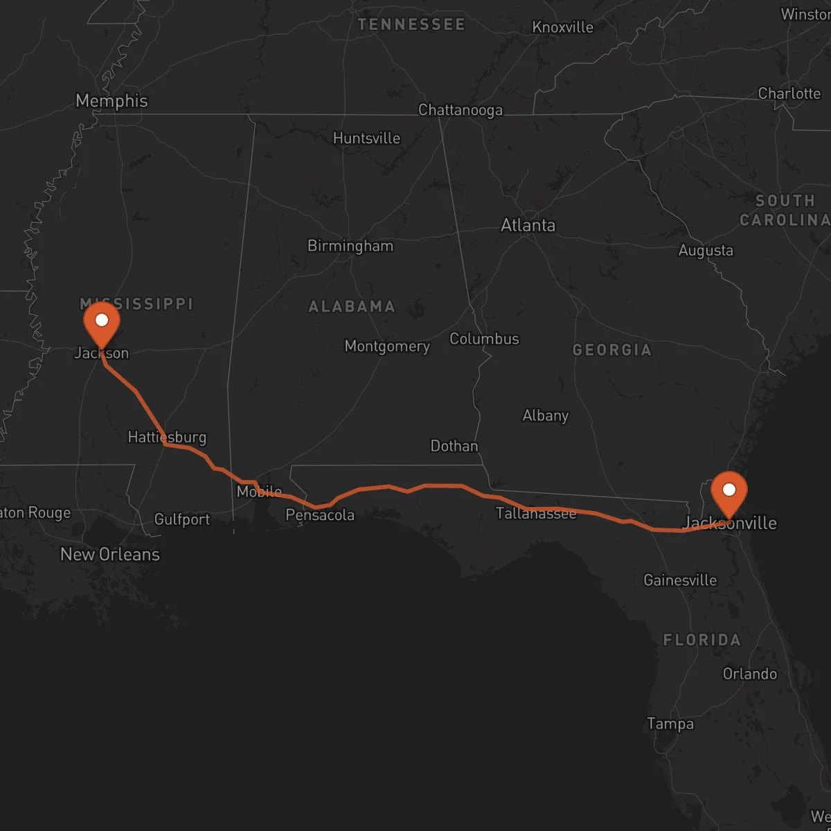 Ruta Jacksonville - Jackson