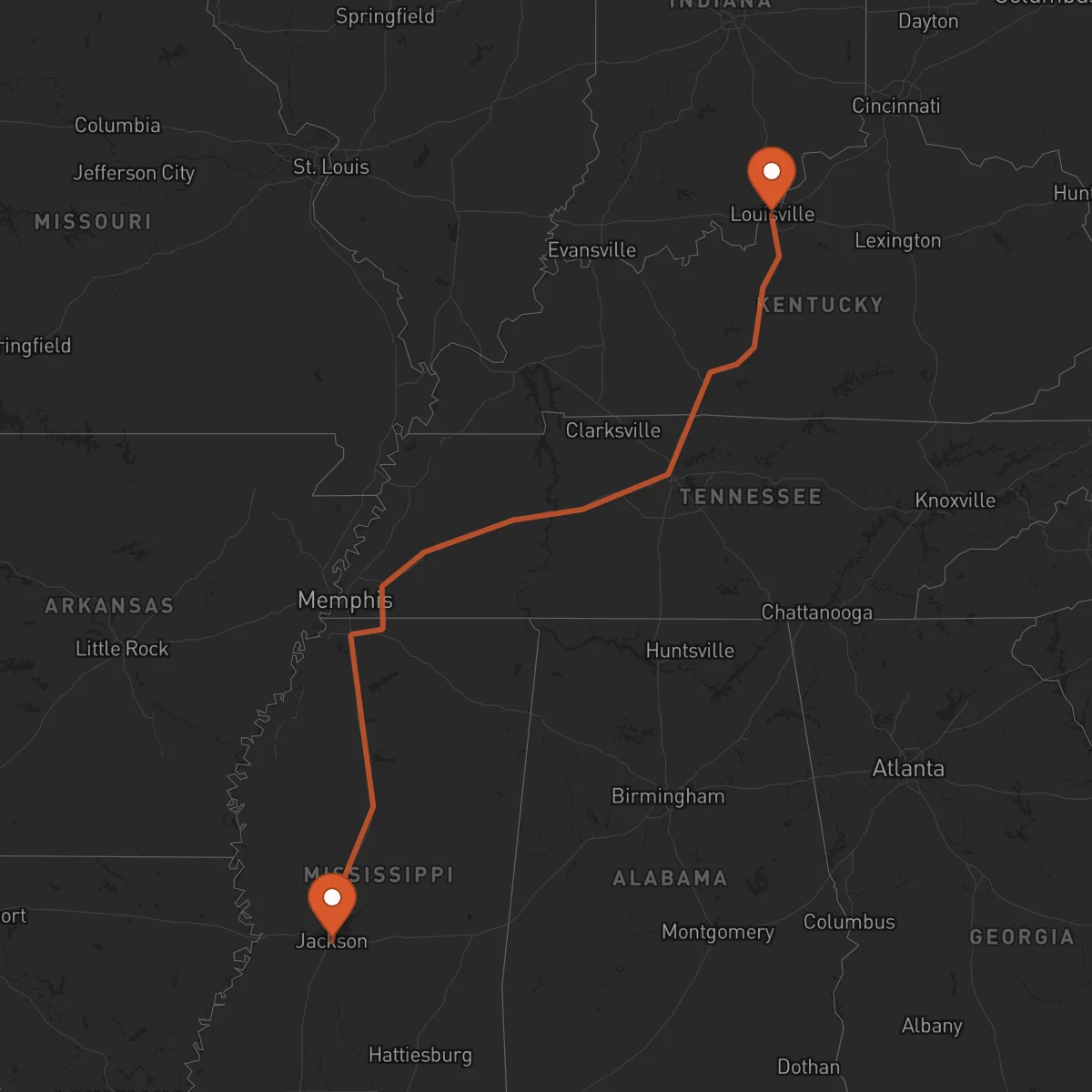 Ruta Louisville - Jackson