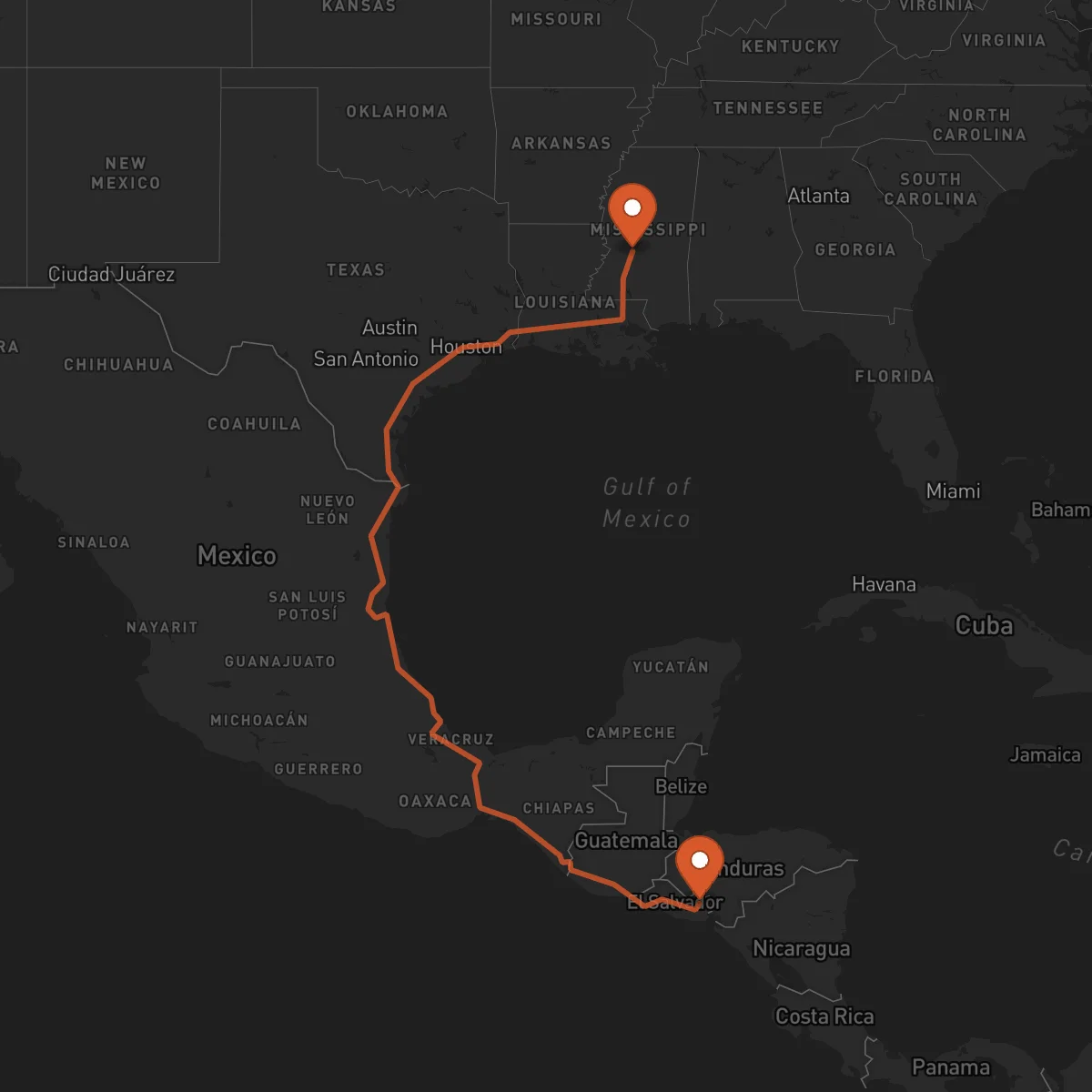 Ruta San Francisco Gotera - Jackson