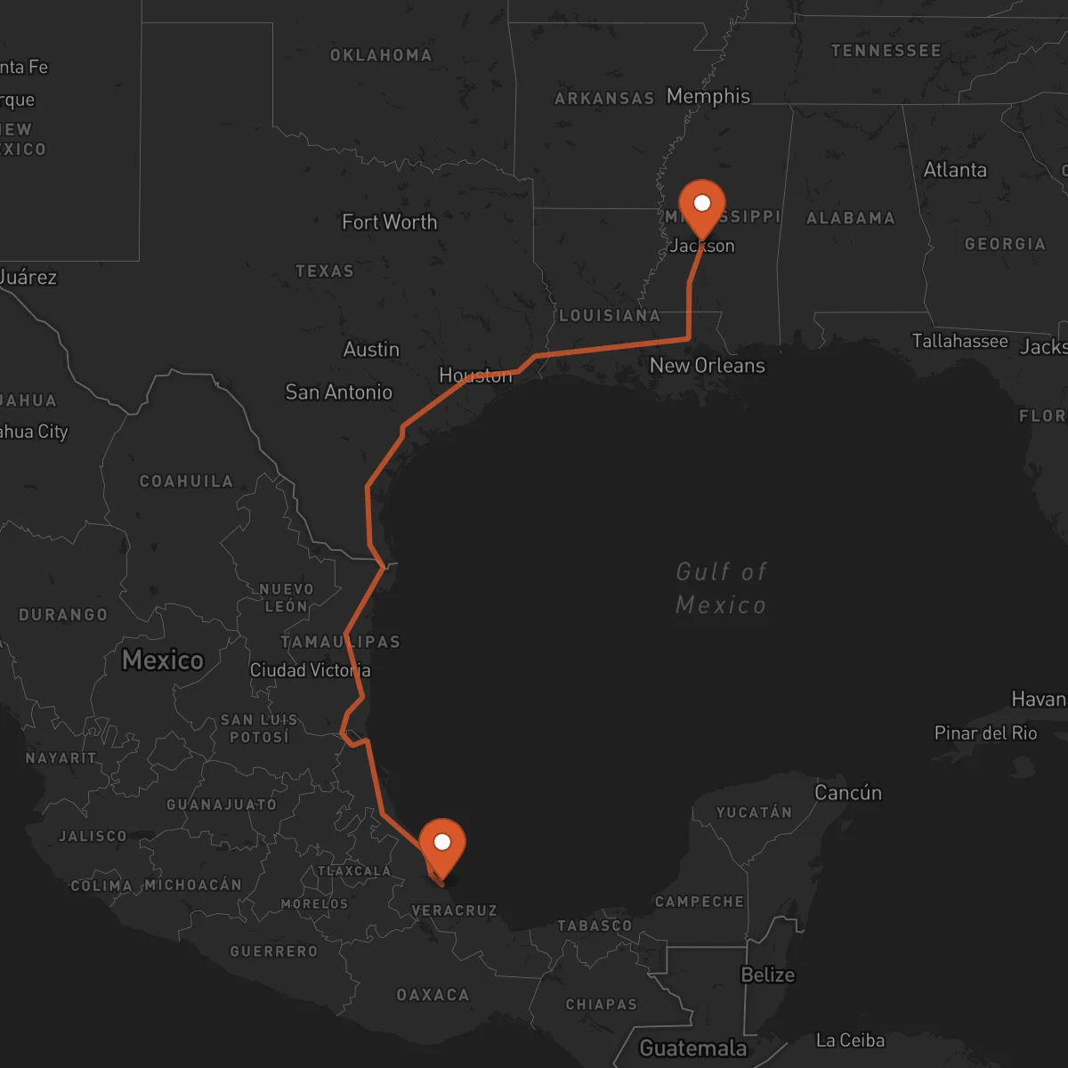 Ruta Veracruz - Jackson