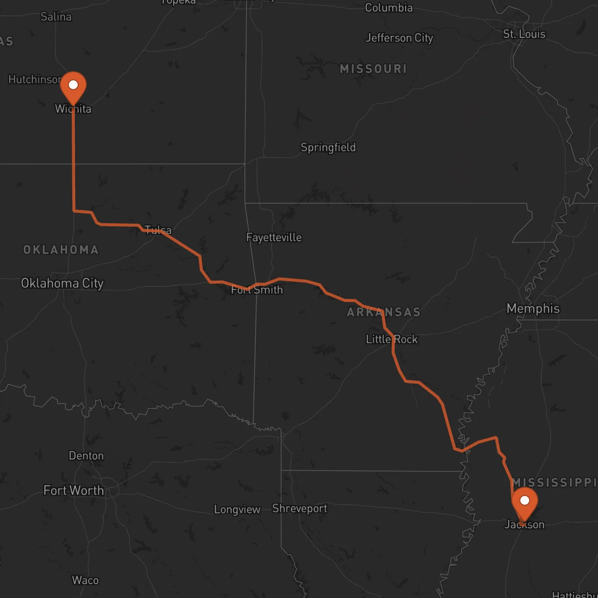 Ruta Wichita - Jackson