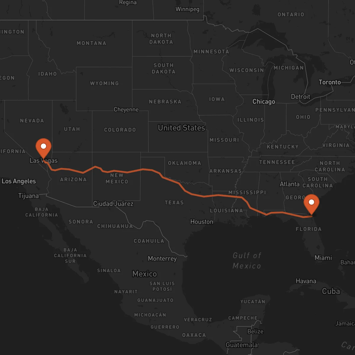 Ruta Las Vegas - Jacksonville