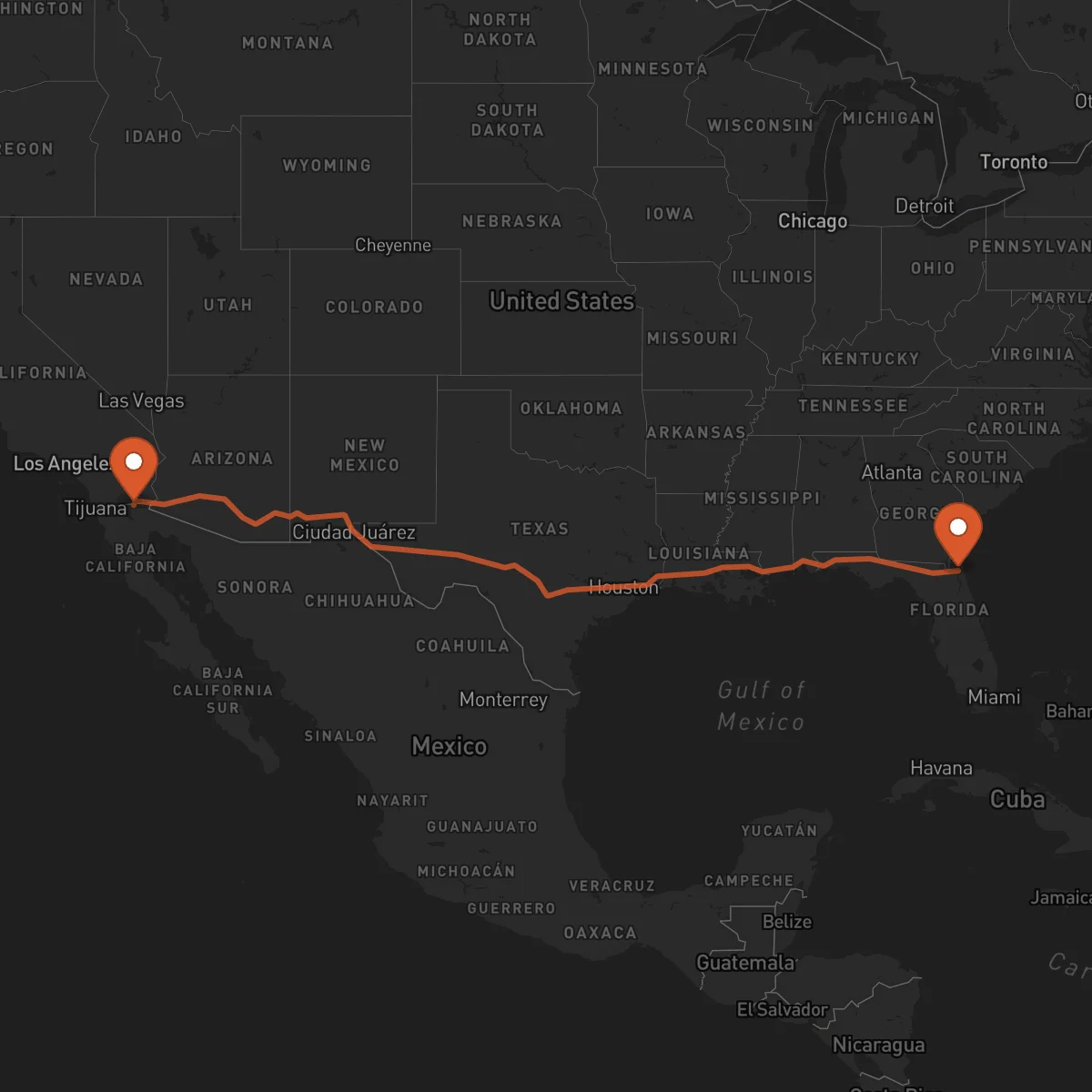 Ruta Mexicali - Jacksonville