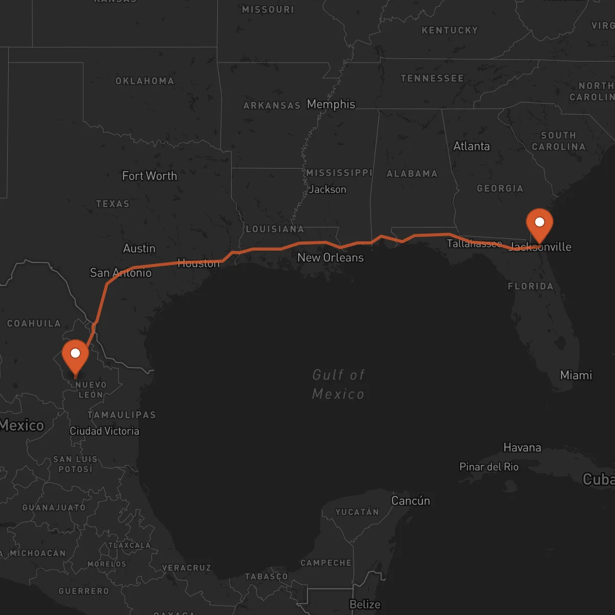 Ruta Monterrey - Jacksonville
