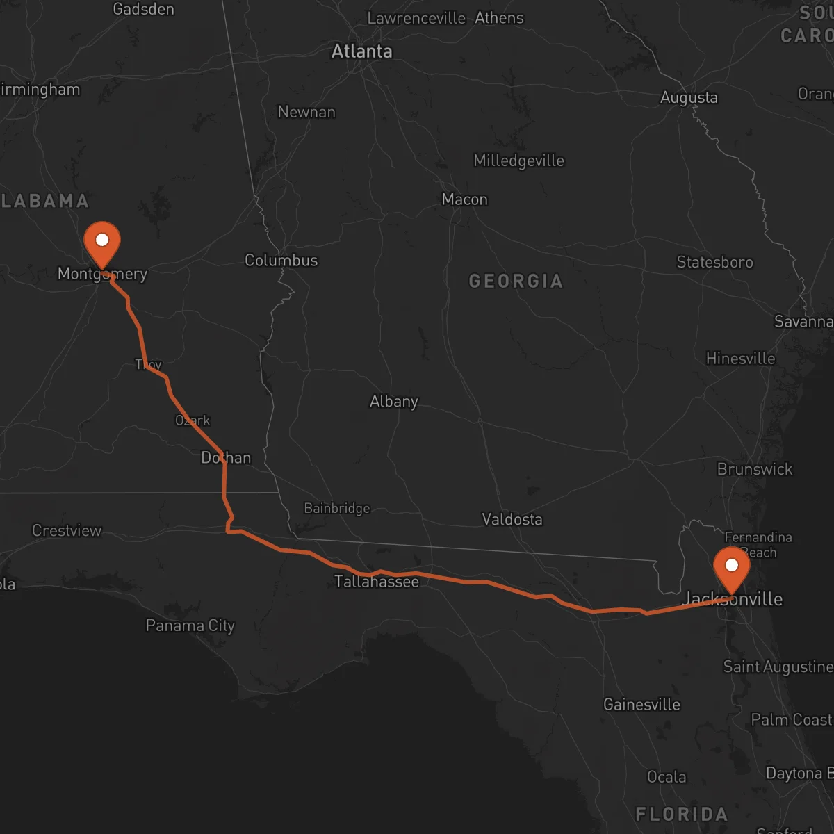 Ruta Jacksonville - Montgomery