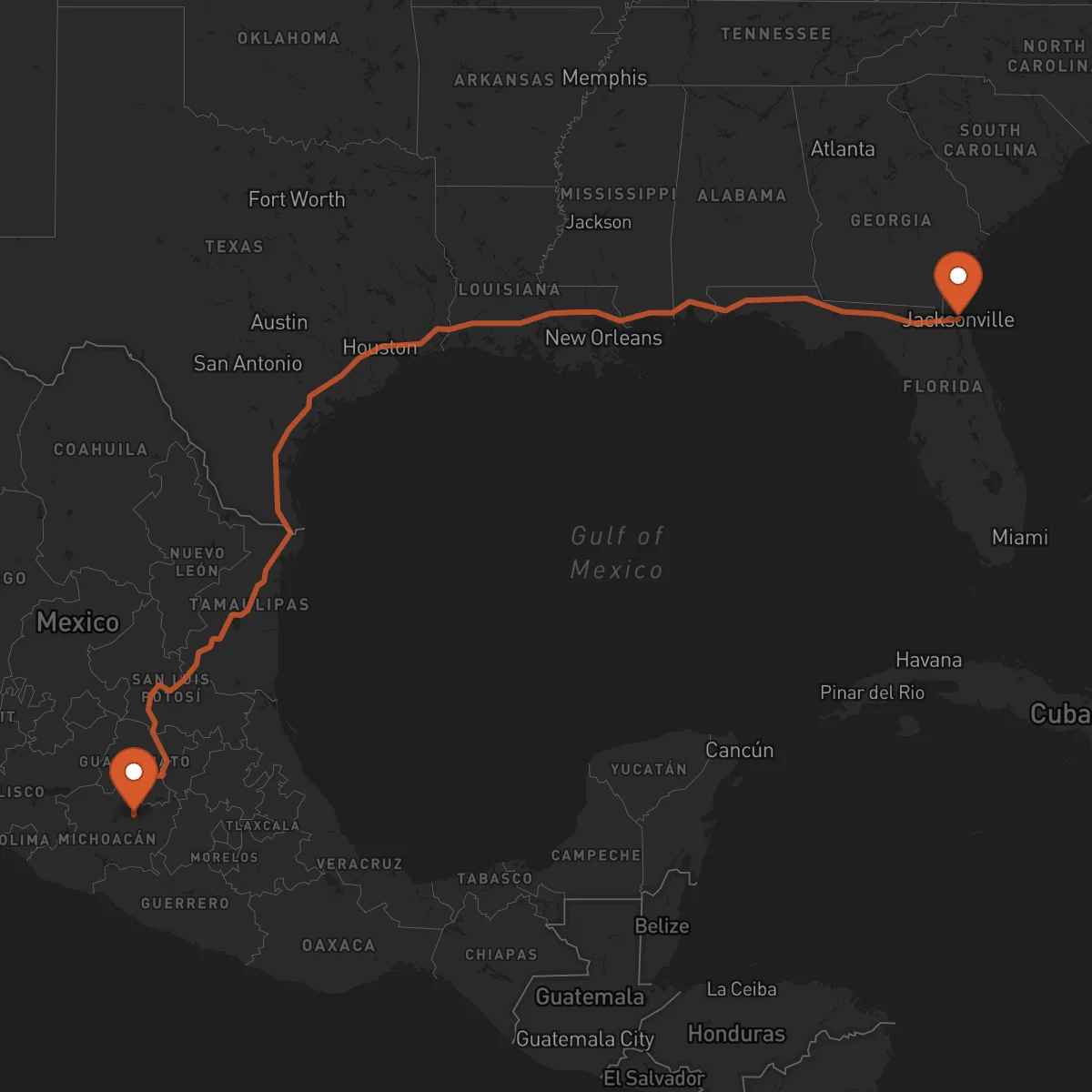 Ruta Morelia - Jacksonville