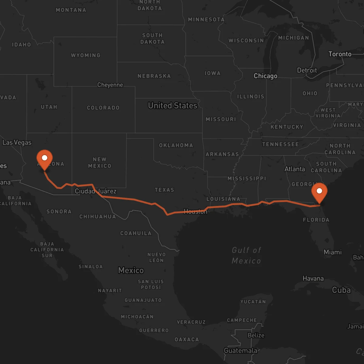 Ruta Jacksonville - Phoenix