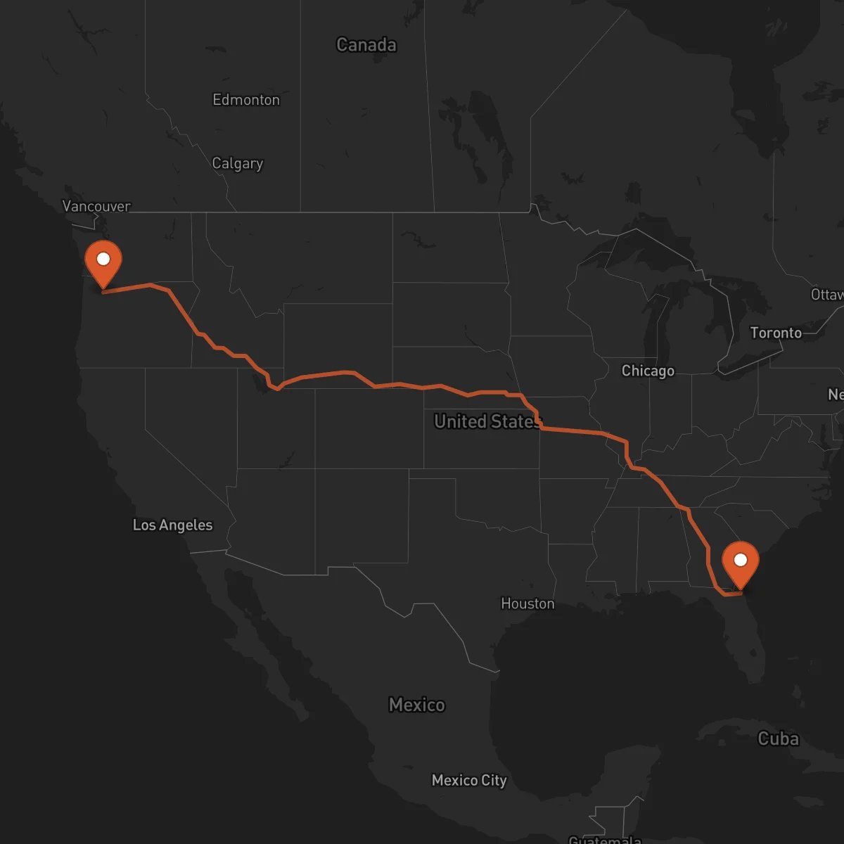 Ruta Jacksonville - Portland