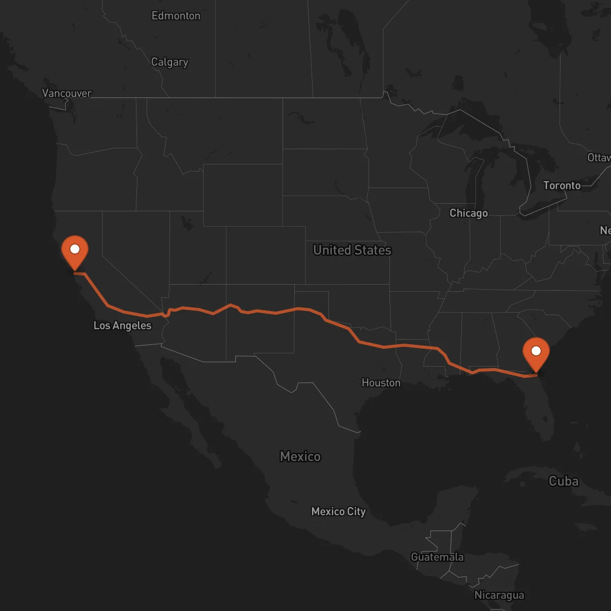 Ruta Jacksonville - San Francisco