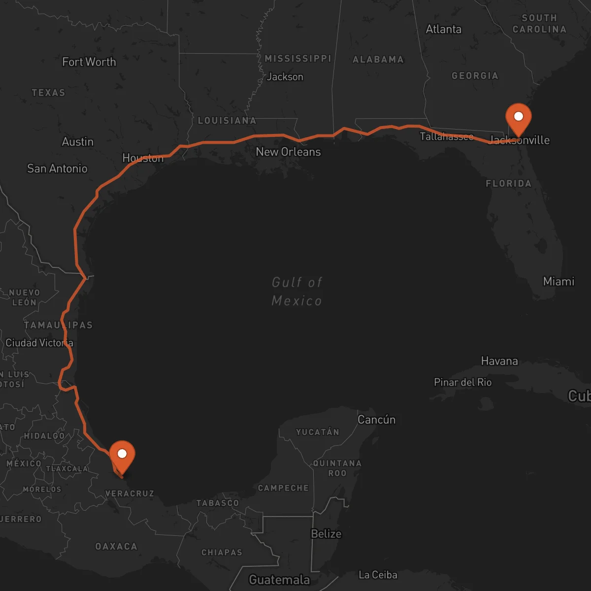 Ruta Jacksonville - Veracruz