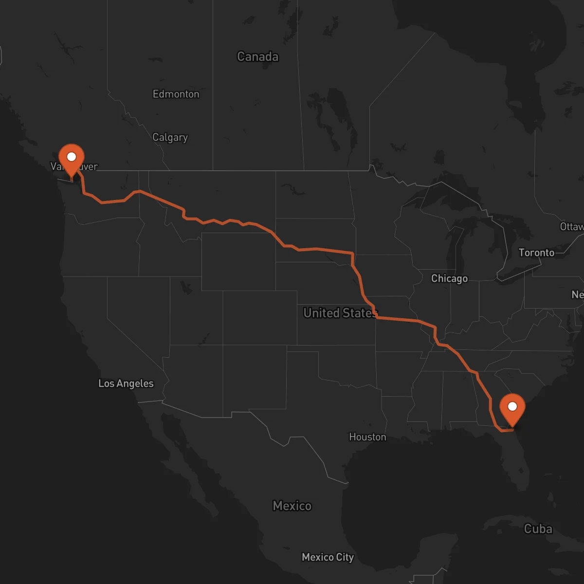 Ruta Jacksonville - Victoria