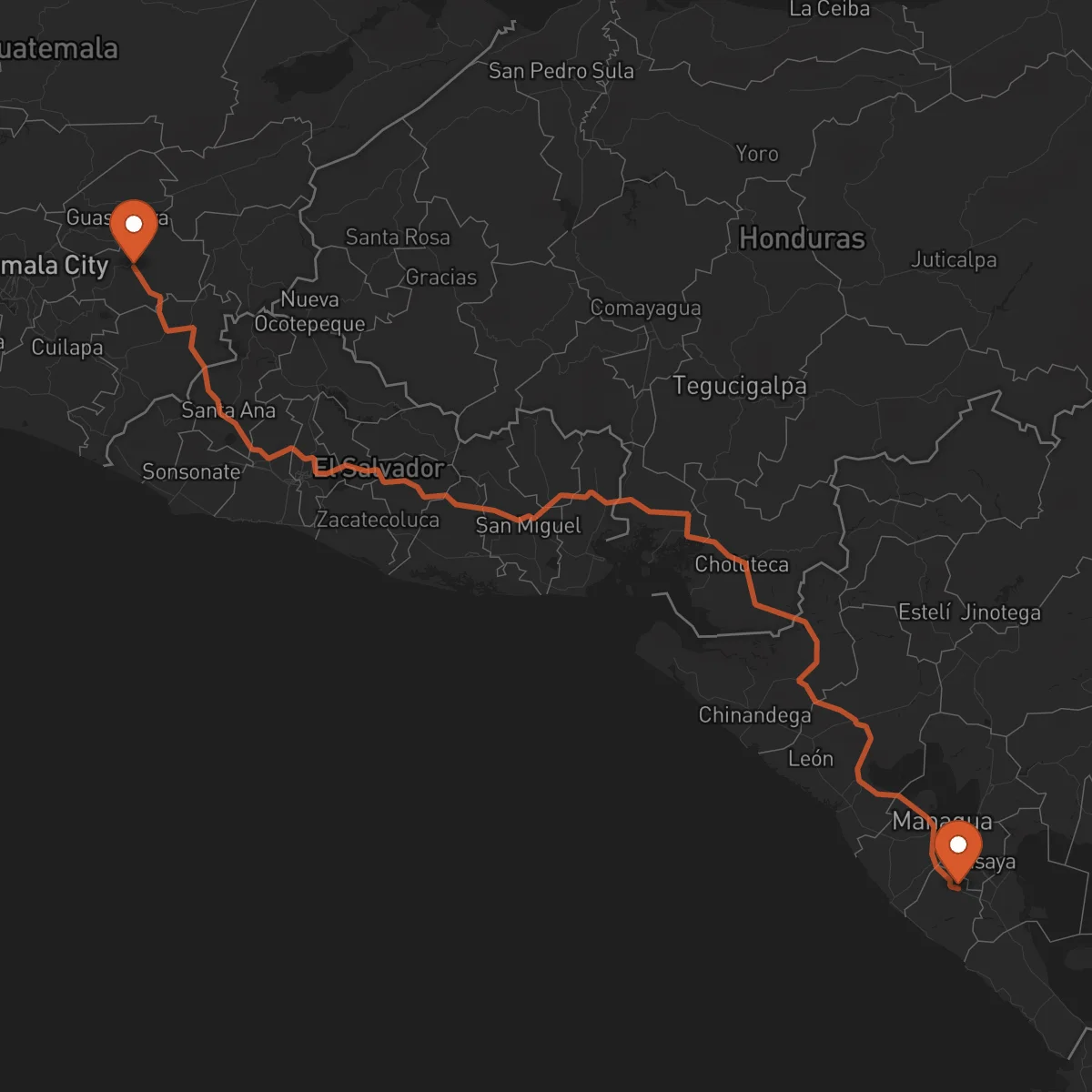 Ruta Jinotepe - Jalapa